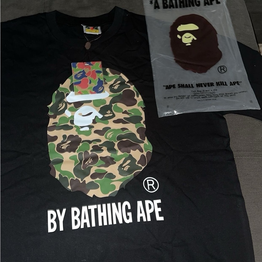 Bape Black Camo Ape Head Tee